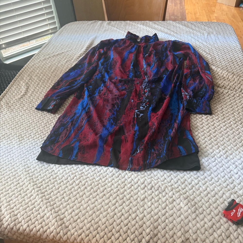 Allison Joy Vibrant Red and Blue Top